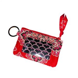 Vera Bradley Red & Black Paisley Card/ID Holder